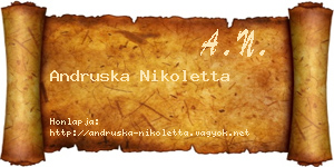 Andruska Nikoletta névjegykártya