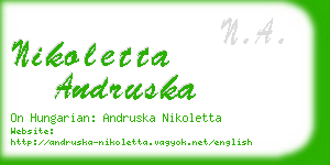nikoletta andruska business card